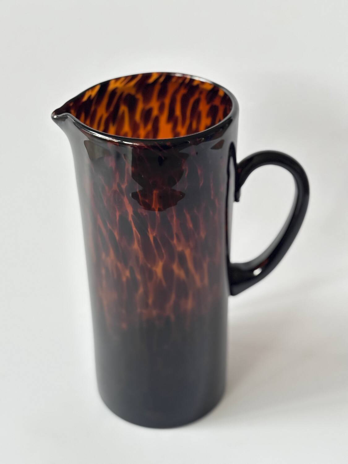 Dior Style Tortoiseshell Blown Glass Pitcher Vase