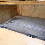 Vintage 50s wooden clamshell workshop furniture