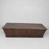 Ancien coffre en chêne, auge, coffre à couvertures XIXe siècle