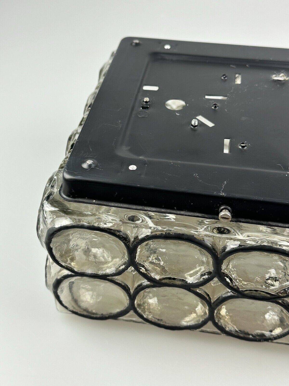 60s 70s ceiling lamp Glashütte Limburg Germany Plafoniere glass & metal