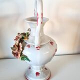 Capodimonte porcelain jug – Italy 20th century – floral decoration