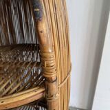 Vintage Bar Sports in bamboo and wicker bar cart, 1970s