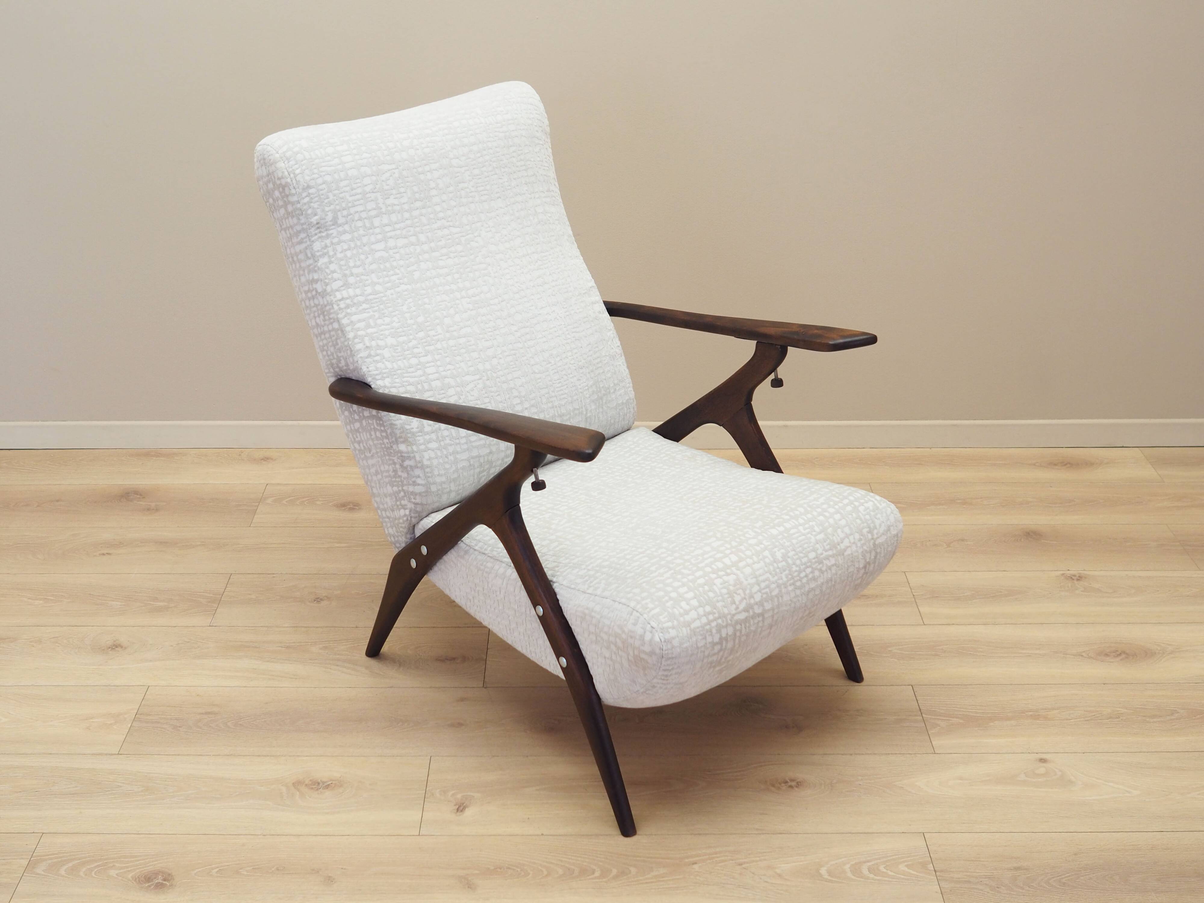 Beech armchair, Italian design, 1970s, production: Italy