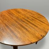 Vintage extendable round table in rosewood veneer – Ø110 cm