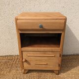 Vintage bedside table with compass legs