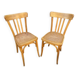 Pair of 1950s bistro cafe chairs