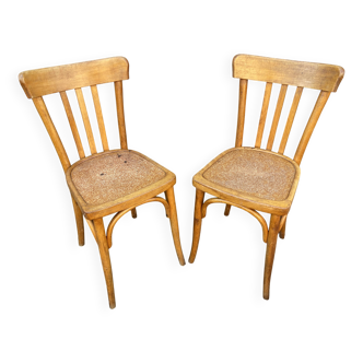 Paire de chaises bistrot café 1950s