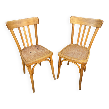 Pair of 1950s bistro cafe chairs