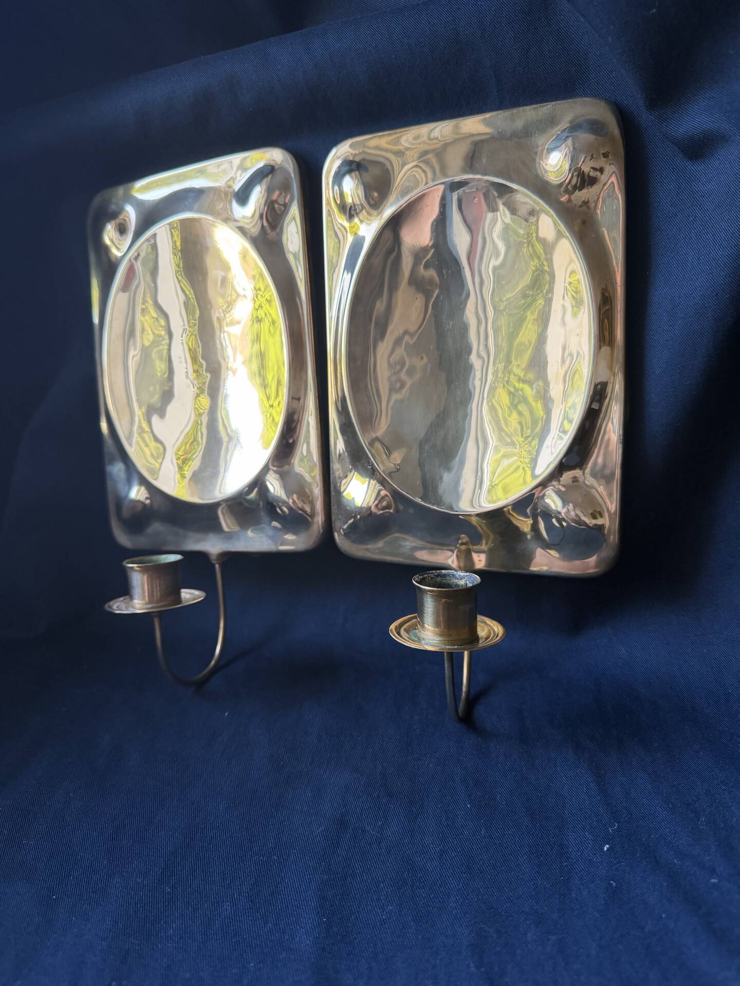 Vintage Scandinavian Brass Wall Candle holder Sconce height 29cm