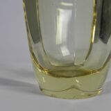Art Deco thick glass vase with folded edge, 1950s