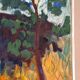 Original Swedish Oil on Canvas – "Tree in a Landscape", Unknown Artist – Vintage and Framed – 33 × 28 cm (12.9" × 11")