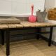 Banc bois brut noir