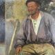 Portrait Oil on Wood, 20th Century