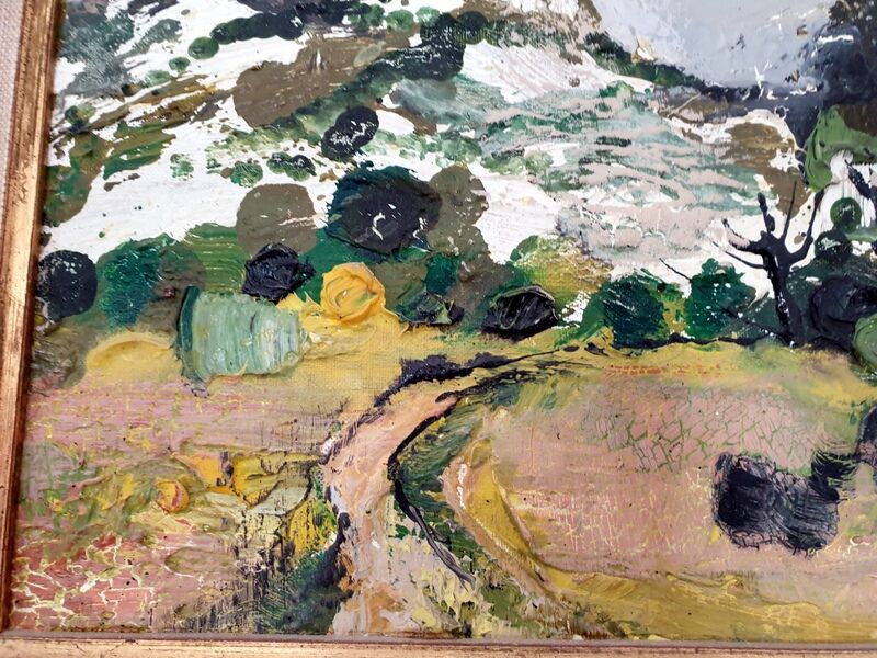 Huile sur toile - Campagne Provençal - Michel Jouenne