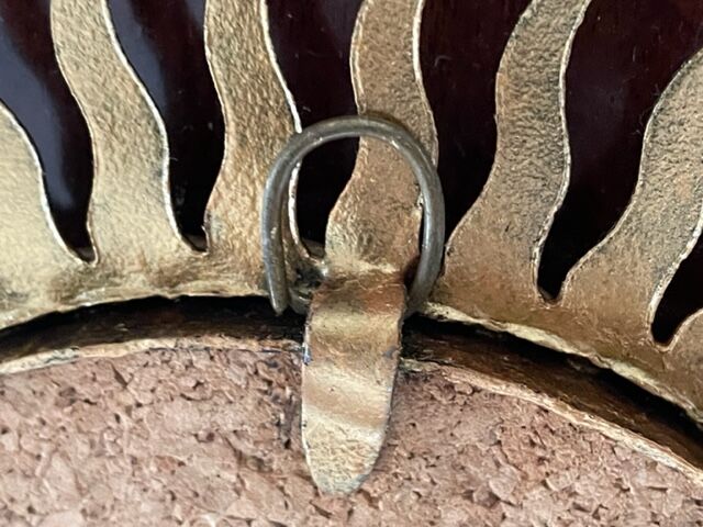 Sun mirror in gold metal 1950  21cm