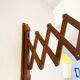 Scandinavian teak accordion wall lamp – 1960s cocoon shade