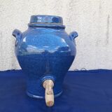 Blue enamelled sandstone vinaigrier 3 L H 26 cm