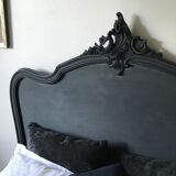 Lit Baroque Louis XV noir 2 places