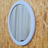 Round white plastic mirror, 1970s