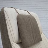 1970s, Danish design by Illum Wikkelsø, furniture wool fabric, oak wood.