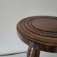 Brutalist stool in turned wood