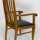 Set of 6 Art Nouveau chairs and armchairs in oak and leather.