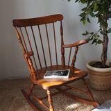 Vintage turned wood rocking chair