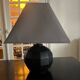 black ceramic lamp from the 80s
