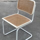 Suite de 4 chaises modèle Cesca b32 en blanc par Marcel Breuer 1987