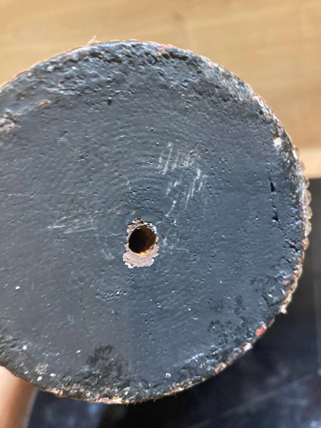 German polychrome wooden angel of light candle holder