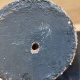 German polychrome wooden angel of light candle holder