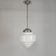 Suspension Art Déco avec abat-jour en opaline à gradins, années 1930