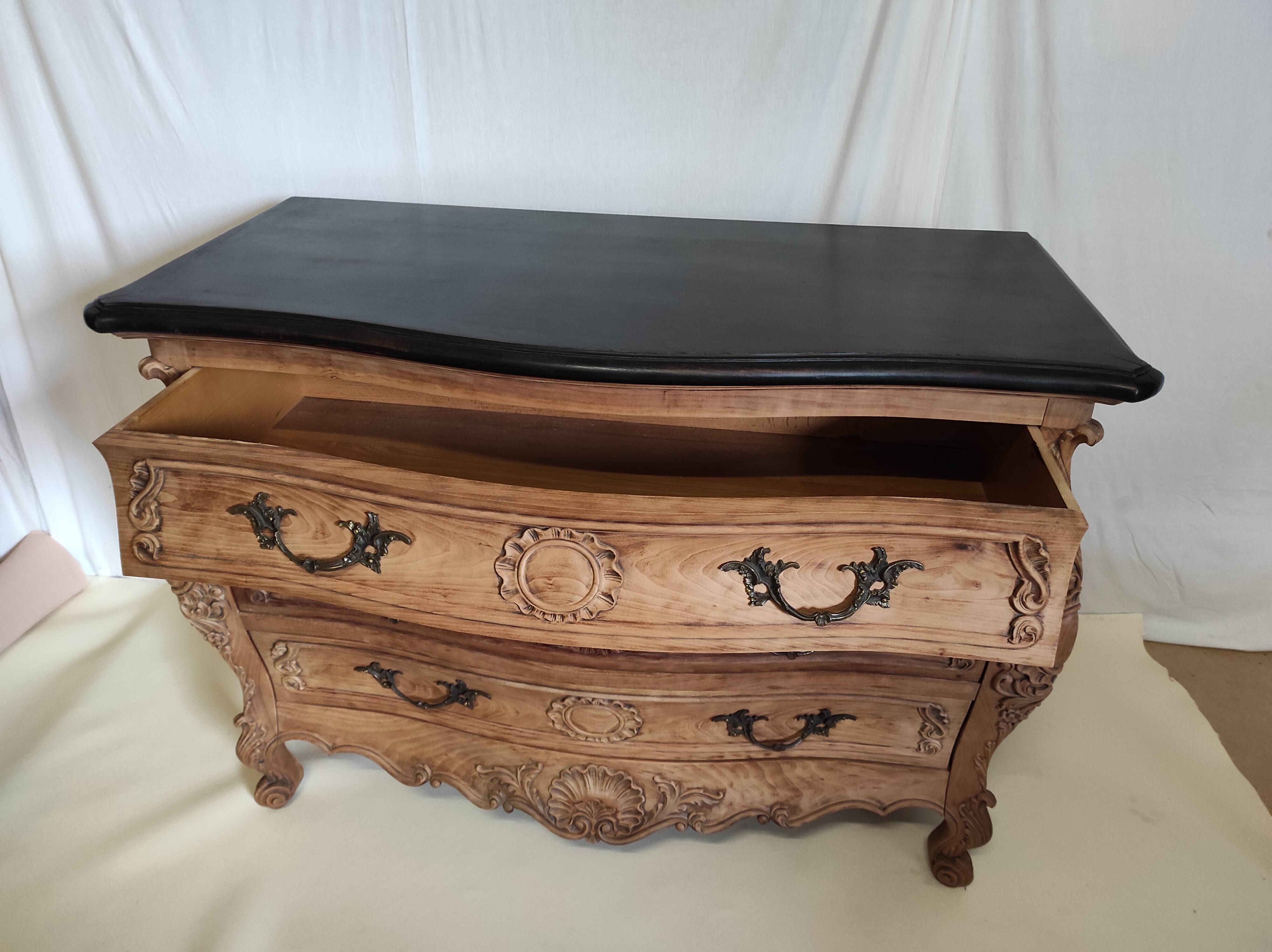 Louis XV-style Bordeaux chest of drawers redesigned