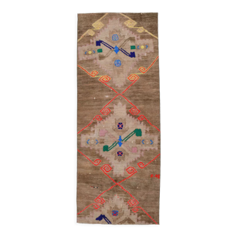 Brown Oushak Runner Rug 82x210Cm