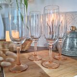 Vintage pink champagne flute Luminarc