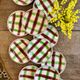 Set of 12 vintage dessert plates, Sousse model by Digoin Sarreguemines.