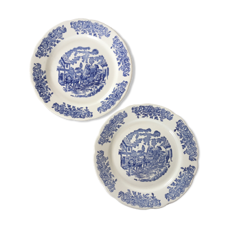 Pair of vintage plates "horses"
