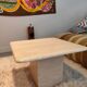 Square Italian coffee table in travertine 1970