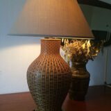 Vintage wicker lamp foot
