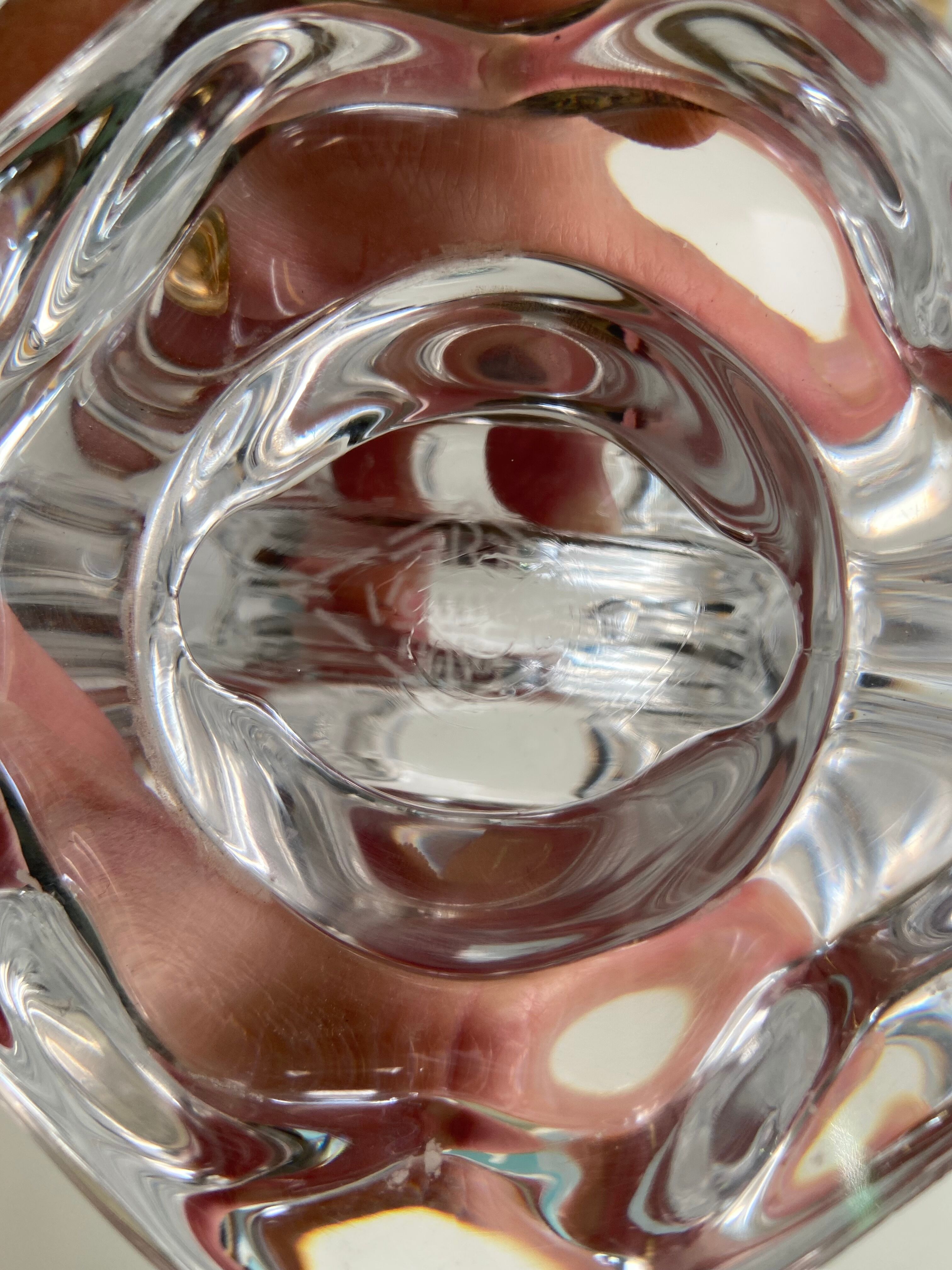 Bougeoir en cristal signé Art Vannes France