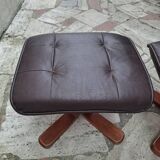 Set of 80s footrests in wooden skai