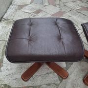 Lot de repose-pieds années 80 Skaï bois
