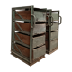 Pair of vintage industrial metal and wood lockers