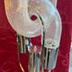 Vintage sculptural floor lamp in chrome metal and glass from the 1970s.