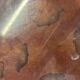 Oval table with marquetry top