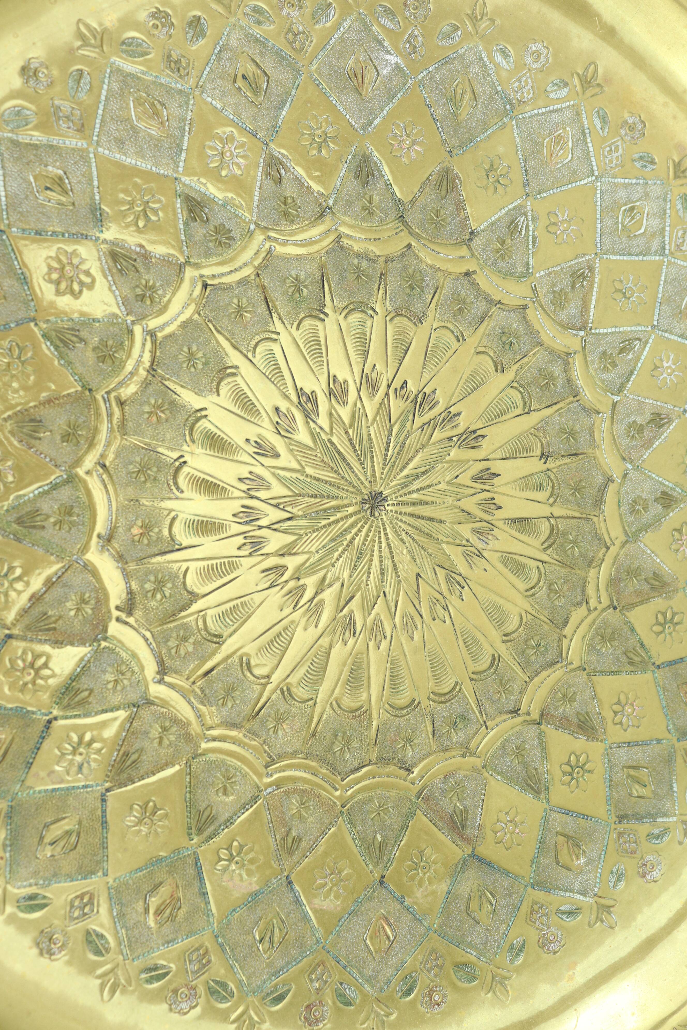 Vintage oriental plate in brass