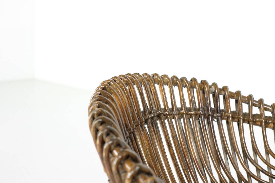 Rattan stool, Italy, 1960s.