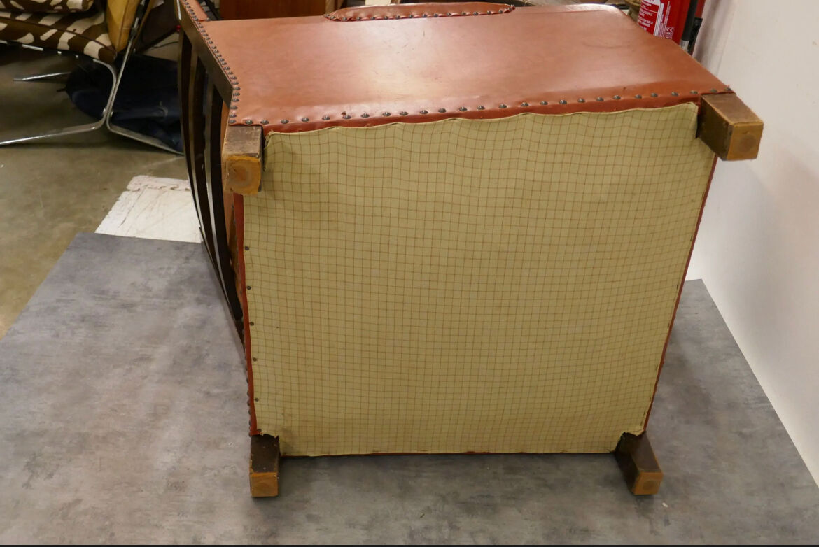 Leather and velvet club chair 1940/1950