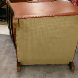 Leather and velvet club chair 1940/1950