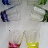 Liqueur glasses on vintage stand